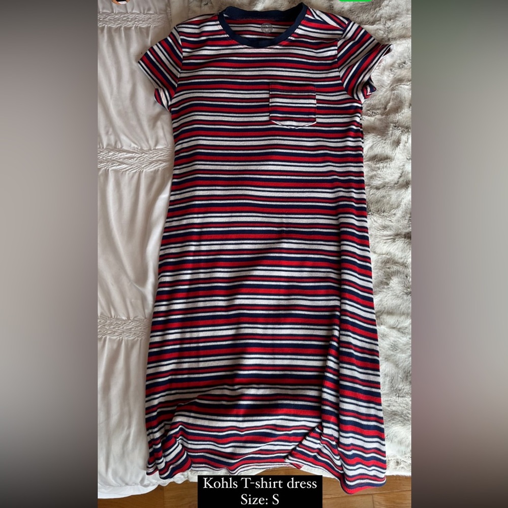 Kohls red white and blue tshirt dress